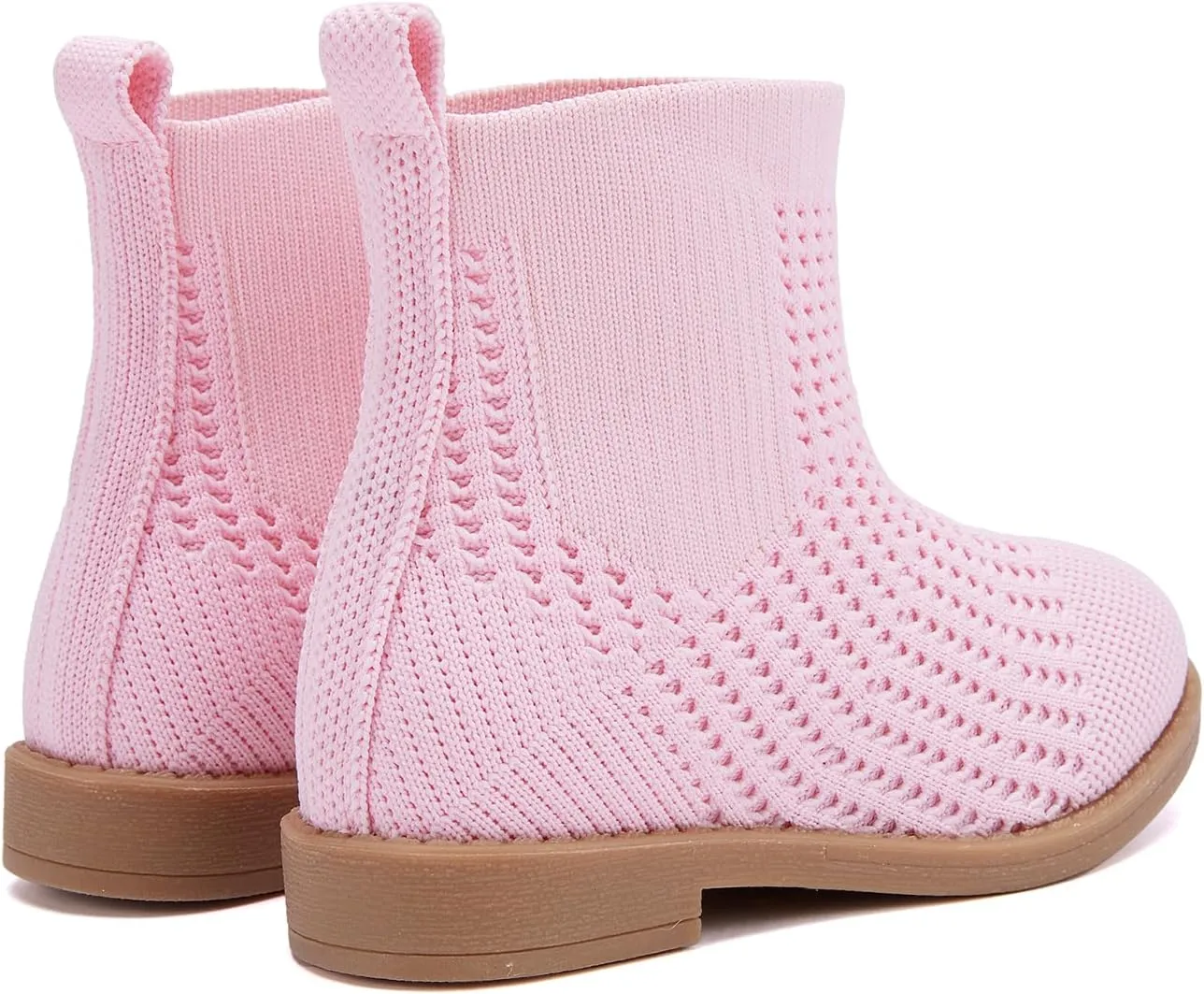 BMCiTYBM Toddler Girls Knitted Boots Breathable Low Heel Booties Pointed Toe Slip On Sock Shoes for All Seasons