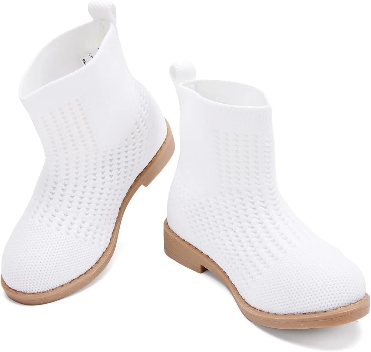 BMCiTYBM Toddler Girls Knitted Boots Breathable Low Heel Booties Pointed Toe Slip On Sock Shoes for All Seasons