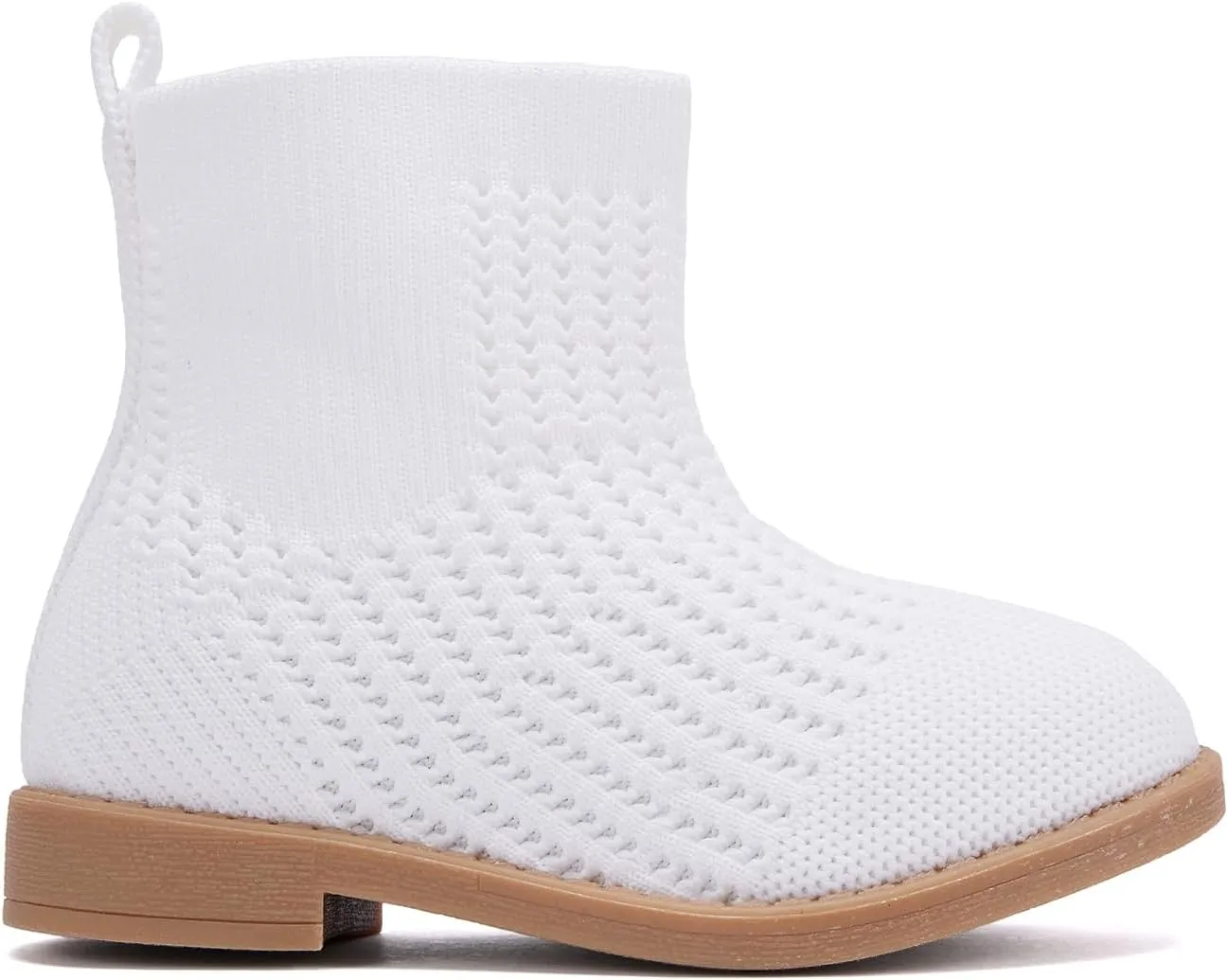BMCiTYBM Toddler Girls Knitted Boots Breathable Low Heel Booties Pointed Toe Slip On Sock Shoes for All Seasons