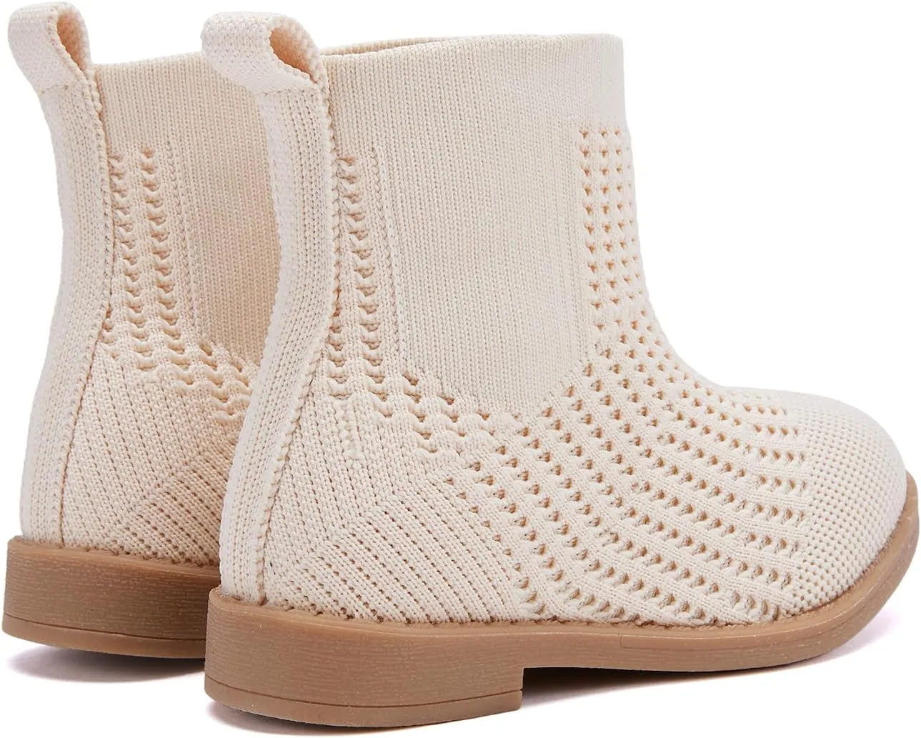 BMCiTYBM Toddler Girls Knitted Boots Breathable Low Heel Booties Pointed Toe Slip On Sock Shoes for All Seasons