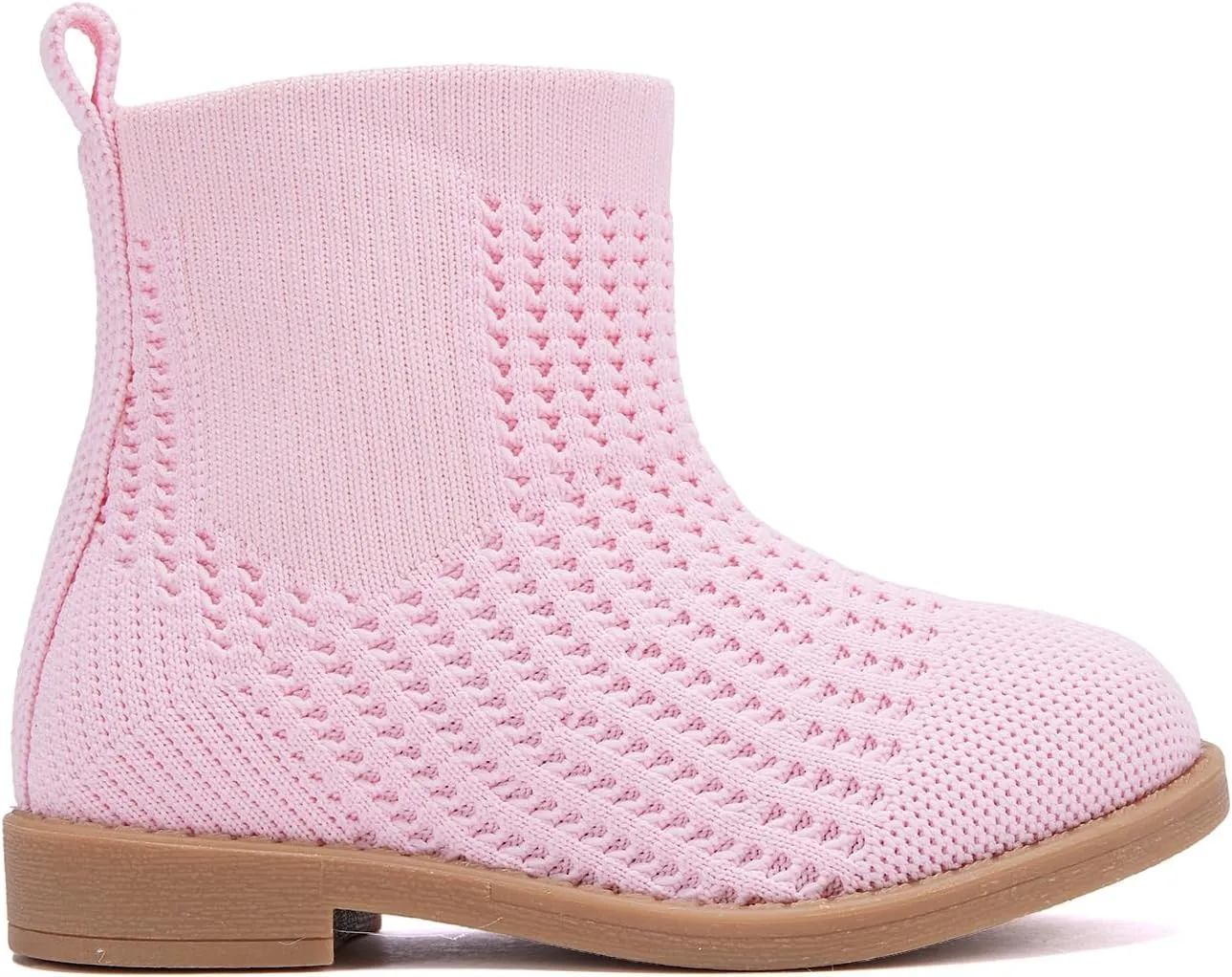 BMCiTYBM Toddler Girls Knitted Boots Breathable Low Heel Booties Pointed Toe Slip On Sock Shoes for All Seasons