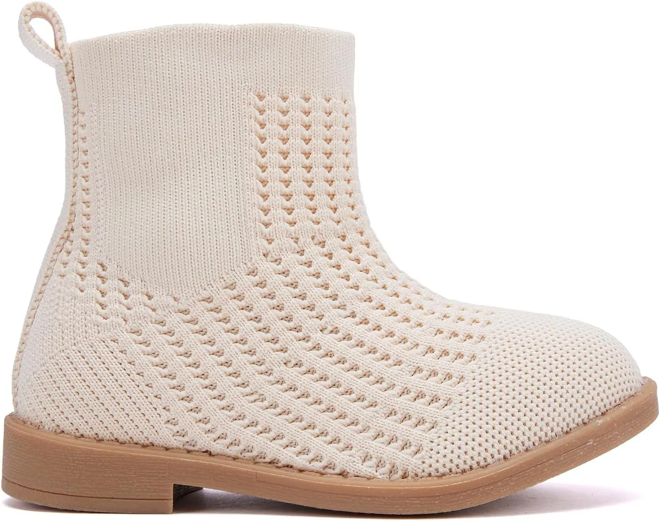 BMCiTYBM Toddler Girls Knitted Boots Breathable Low Heel Booties Pointed Toe Slip On Sock Shoes for All Seasons