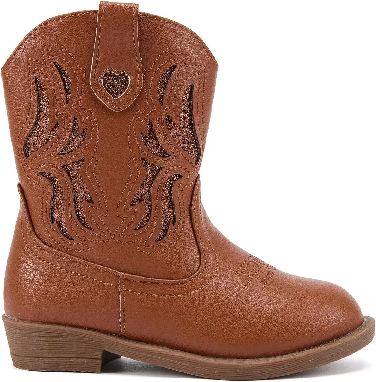 BMCiTYBM Toddler Little Girls Cowboy Cowgirl Boots Kids Pointed Toe Western Boots Mid Calf Side Zipper Riding Shoes for All Seasons (Toddler/Little Kid)