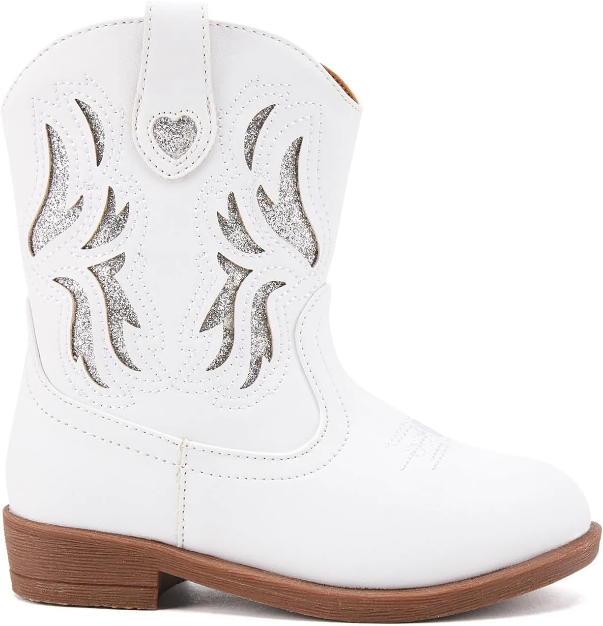 BMCiTYBM Toddler Little Girls Cowboy Cowgirl Boots Kids Pointed Toe Western Boots Mid Calf Side Zipper Riding Shoes for All Seasons (Toddler/Little Kid)