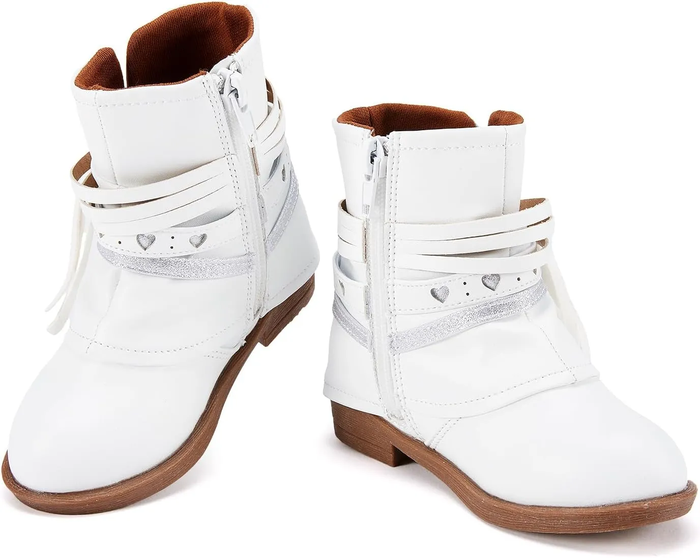 BMCiTYBM Toddler Little Girls Cowboy Cowgirl Boots Kids Pointed Toe Western Boots Mid Calf Side Zipper Riding Shoes for All Seasons (Toddler/Little Kid)