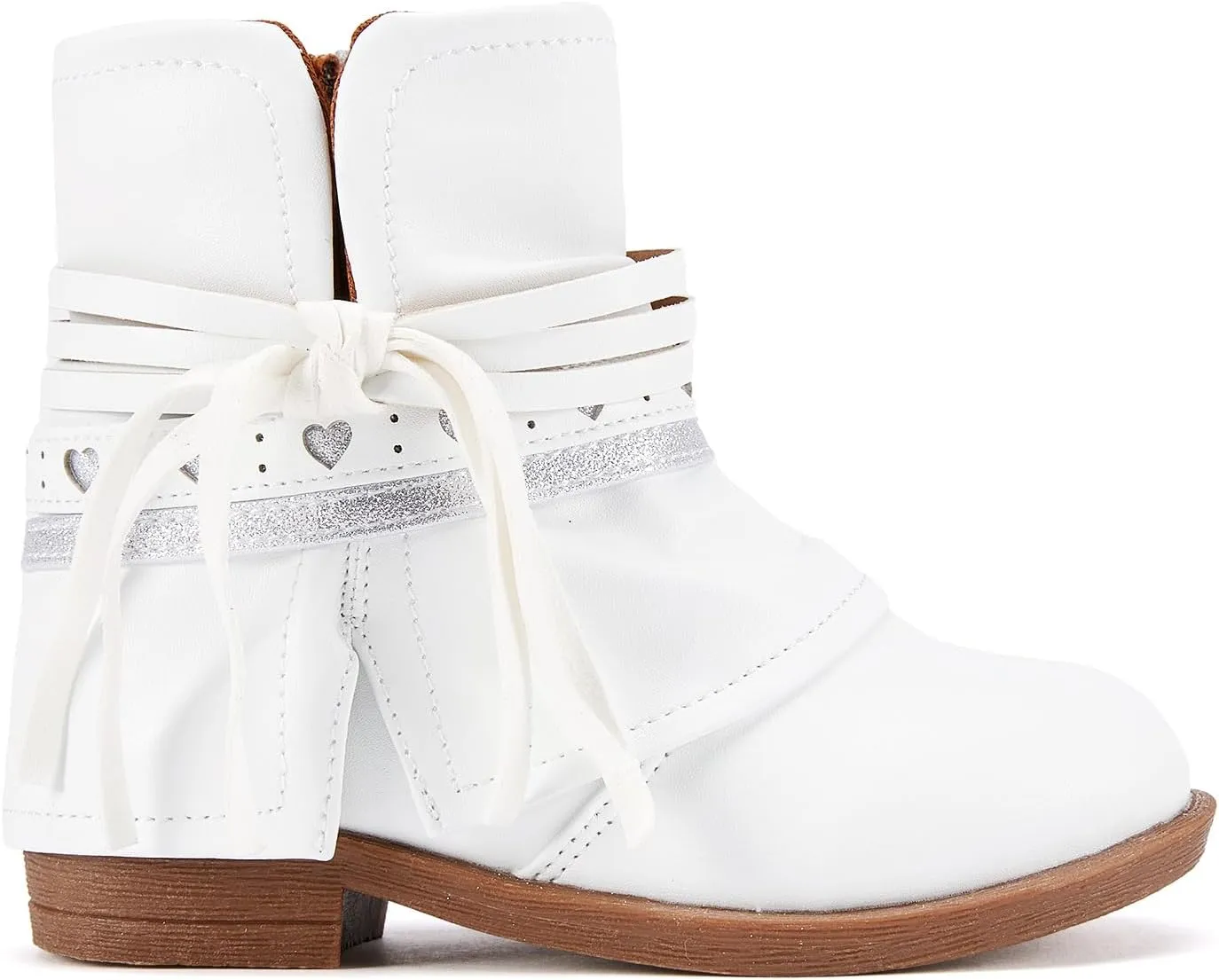 BMCiTYBM Toddler Little Girls Cowboy Cowgirl Boots Kids Pointed Toe Western Boots Mid Calf Side Zipper Riding Shoes for All Seasons (Toddler/Little Kid)