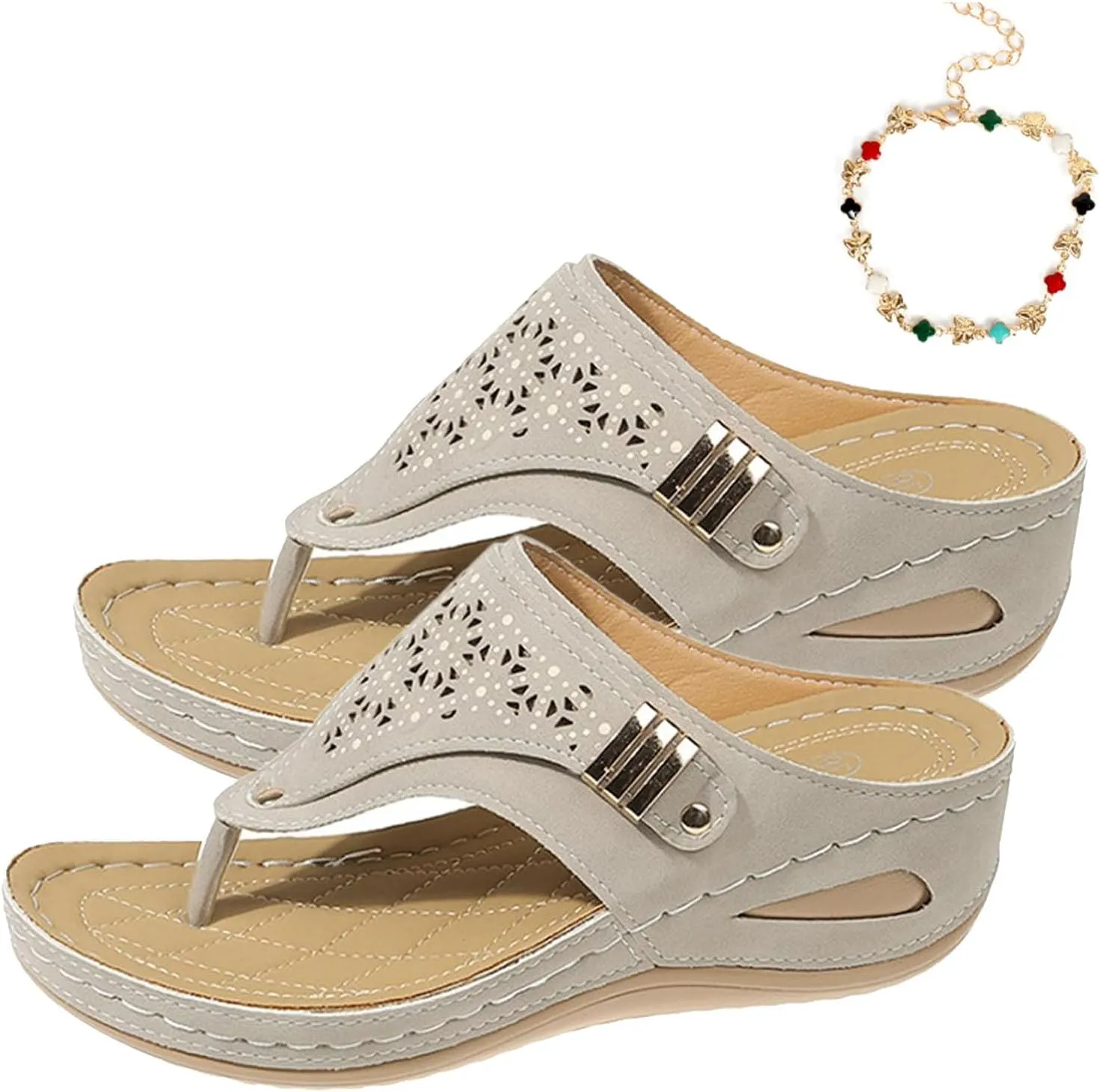 Breathable Mesh Sports Sandals with Non-slip Sole, Comfy Orthopedic Women’s Open Toe Beach Casual Walking Shoe