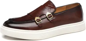 ByErz Men' S Casual Shoes Leather Dress Sneakers Business Loafers Shoes for Men Breathable Fashion Sneakers