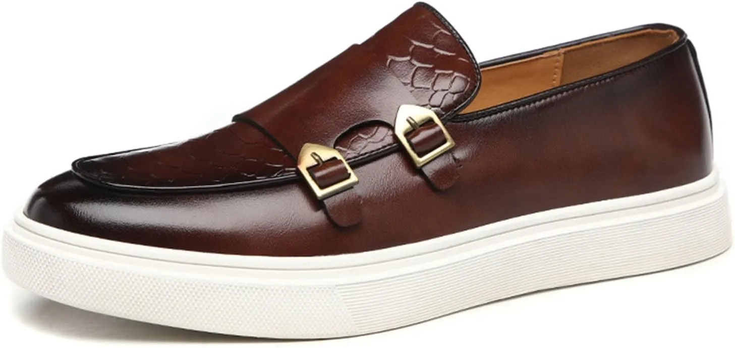 ByErz Men' S Casual Shoes Leather Dress Sneakers Business Loafers Shoes for Men Breathable Fashion Sneakers