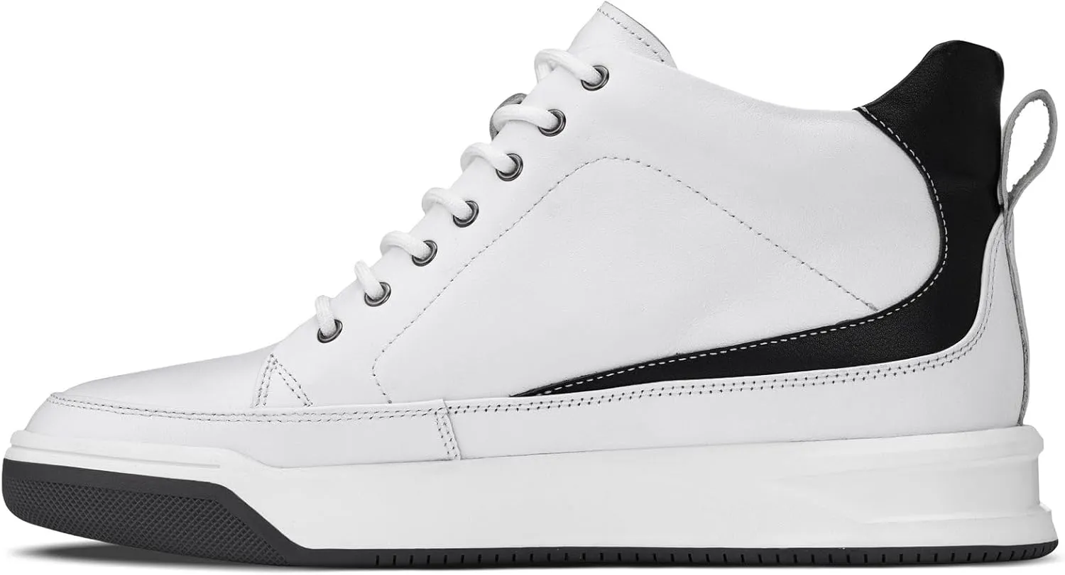CALTO Men's Invisible Height Increasing Elevator Shoes - Premium Leather Lace-up Ankle Top Sneaker Boots - 2.6 Inches Taller