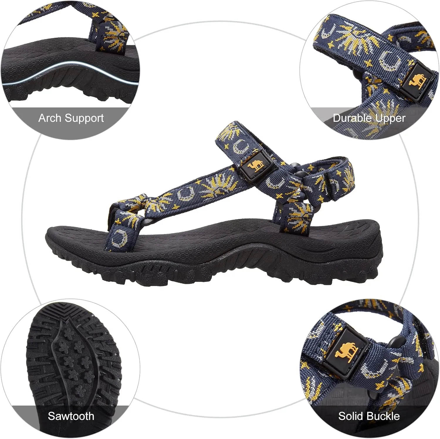 CAMEL CROWN Hiking Sport Sandals for Women Anti-skidding Water Sandals Comfortable Athletic Sandals for Outdoor Wading Beach