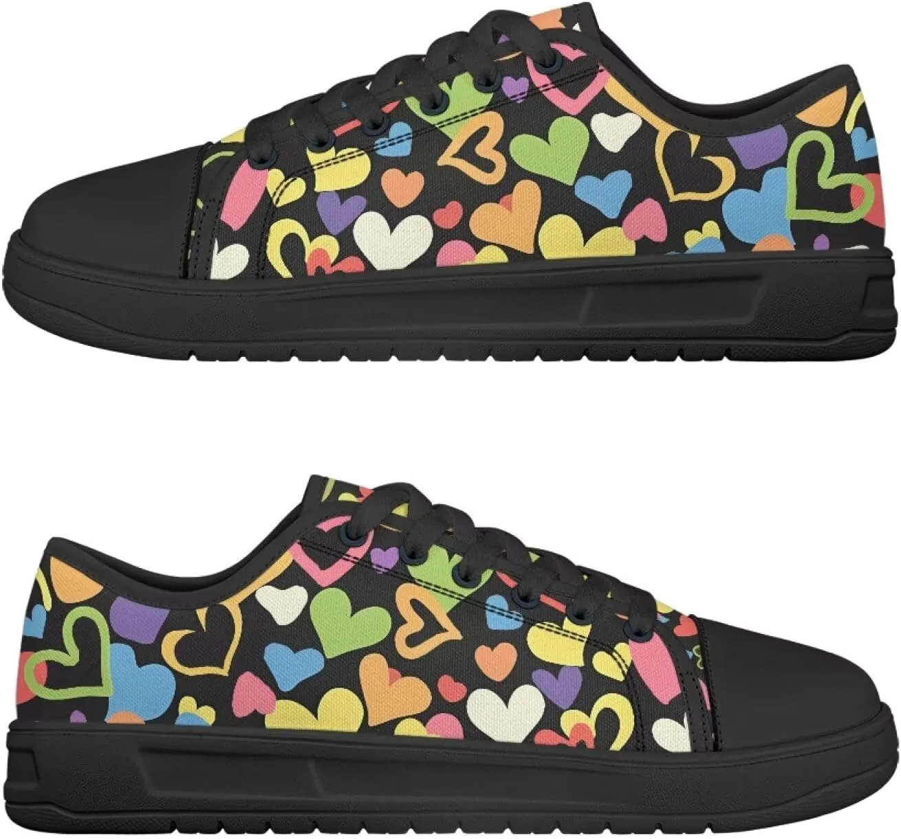 Canvas Shoes for Women Low Top Casual White Black Sneakers Womens Lace Up Fashion Comfortable Walking Shoes