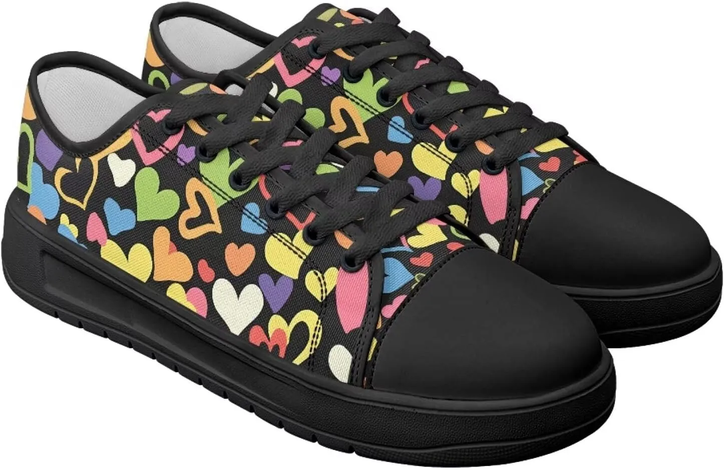 Canvas Shoes for Women Low Top Casual White Black Sneakers Womens Lace Up Fashion Comfortable Walking Shoes