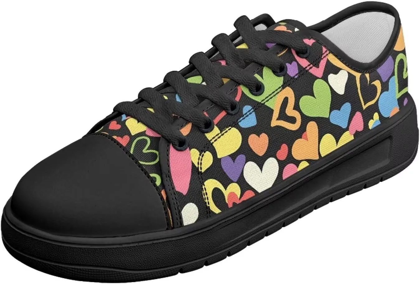 Canvas Shoes for Women Low Top Casual White Black Sneakers Womens Lace Up Fashion Comfortable Walking Shoes