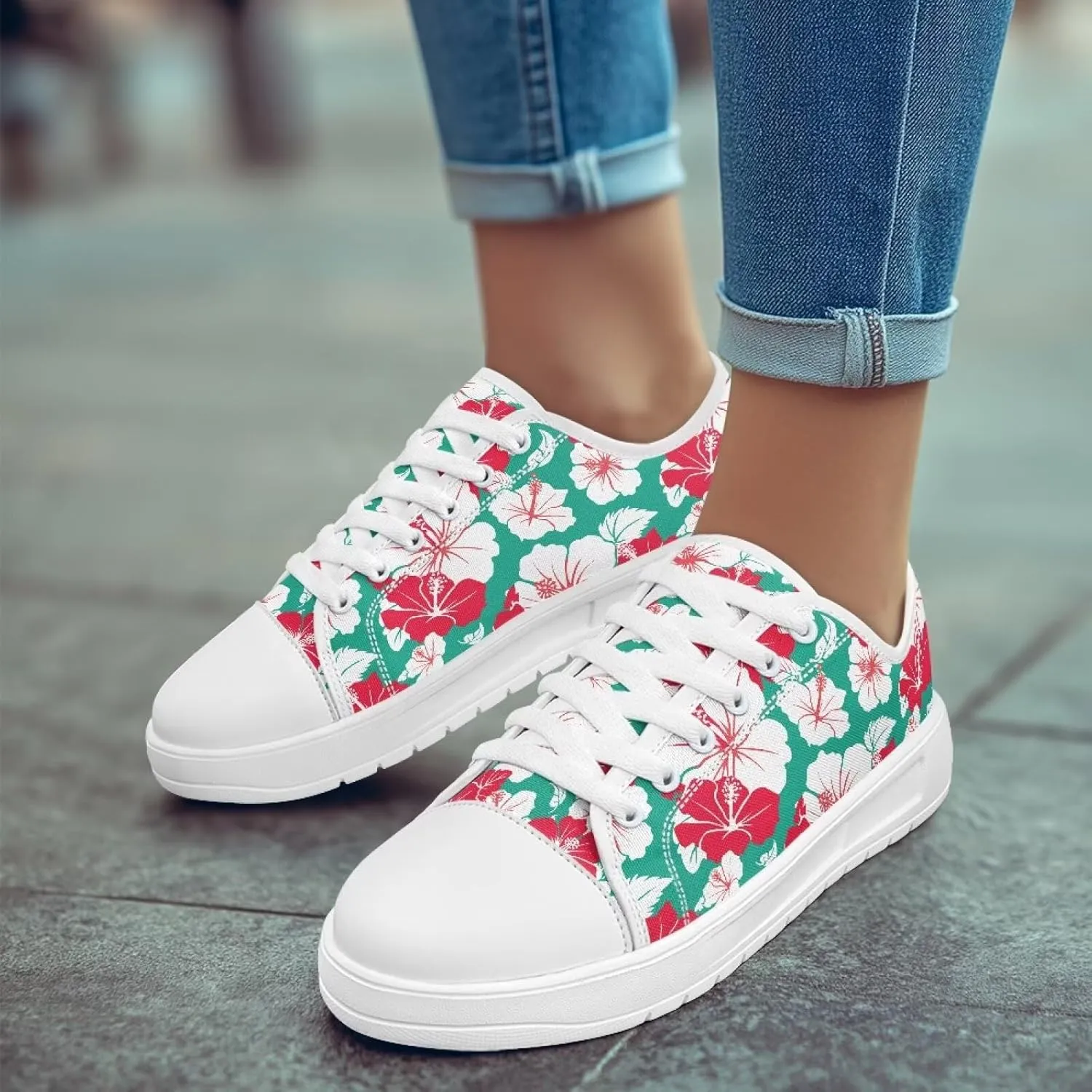Canvas Shoes for Women Low Top Casual White Black Sneakers Womens Lace Up Fashion Comfortable Walking Shoes