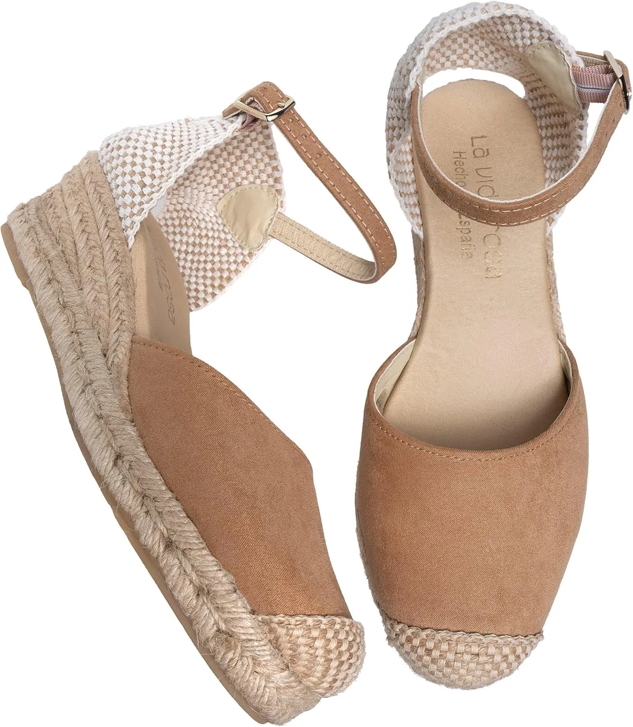 Canvas Wedge Women's Sandals with 2 Inch Heel and Breathable Cotton Canvas Upper and 100% Natural Jute Midsole for All Casual Occasions