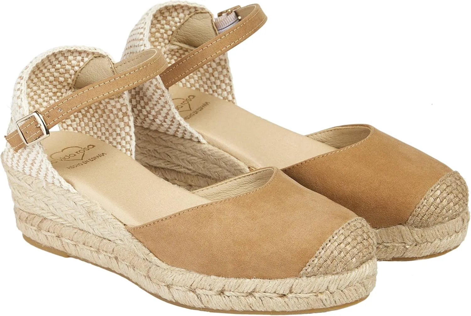 Canvas Wedge Women's Sandals with 2 Inch Heel and Breathable Cotton Canvas Upper and 100% Natural Jute Midsole for All Casual Occasions