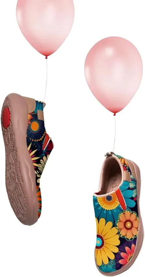 Casual Shoes for Women Art Painted Sneakers Slip On Round Toe Lightweight Comfort Loafers
