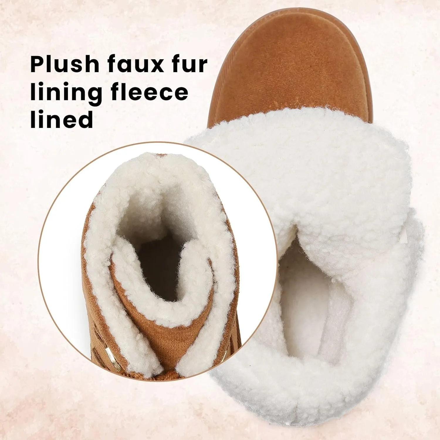 Celbreez Snow Boots Platform Boots Winter Boots for Women Mid Calf Lace up Women's Boot Cozy Boots Fleece Lined Boots Trending Shoes for Womens Warm Faux Fur Shoes