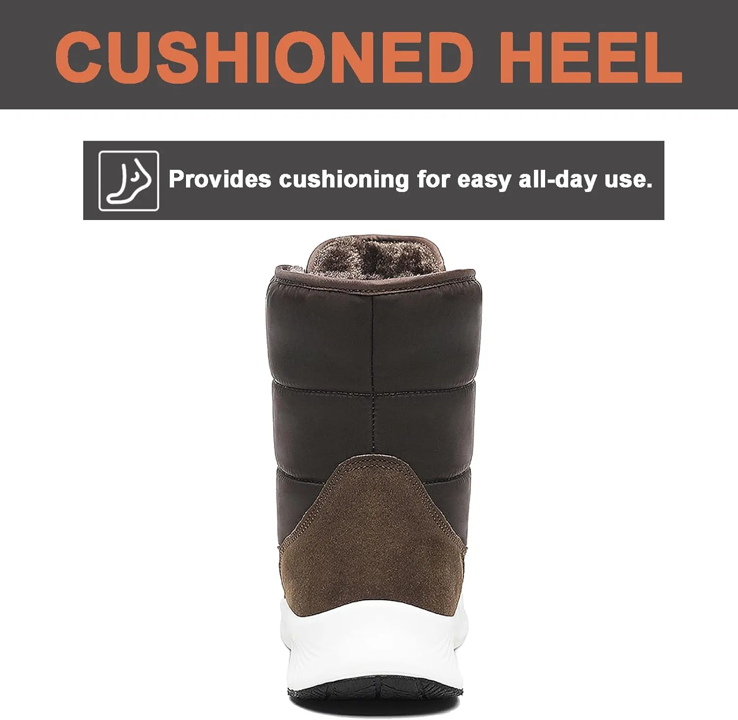 CERYTHRINA Womens Waterproof Booties Lightweight Winter Fur Lined Walking Boots Anti-Slip Outdoor Snow Boots