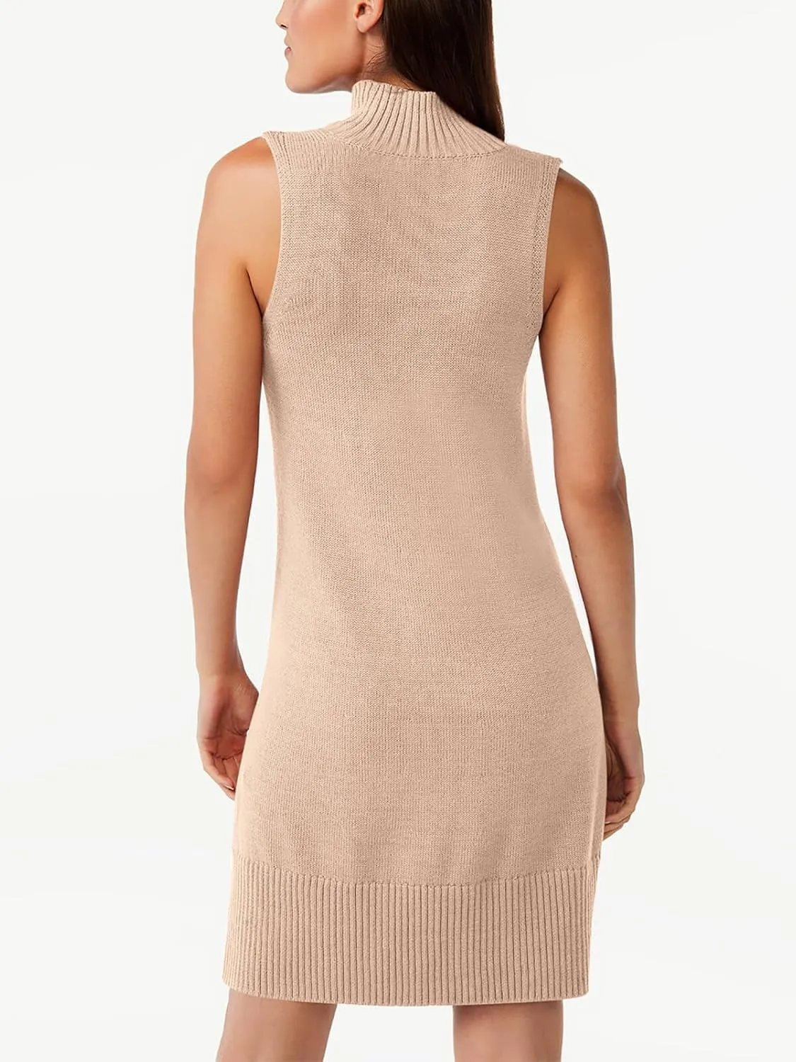 Chang Yun Women's Sleeveless Turtleneck Sweater Dresses 2024 Casual Knit Pullover Sweaters Dressy Bodycon Tank Mini Dress