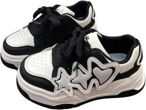 Chic Pastel Aesthetic Platform Shoes - Chunky Sneakers for Women, Available with or Without Faux Fur Trim (7,Beige & Black)