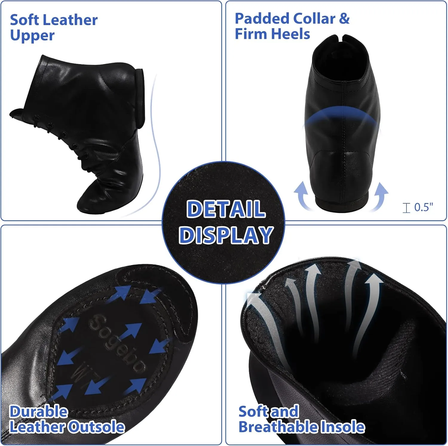 Child Jazz Boots Split Sole Leather Dance Shoes for Girls Boys (Toddler/Little Kid/Big Kid