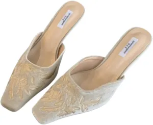 Chinese Slippers for Women Embroidered Mules Kitten Heels Slip on - Retro Trendy Soft Cute Casual Comfortable Walking Beach Travel Lightweight Running Standing All Day Business Office Birthday Gifts