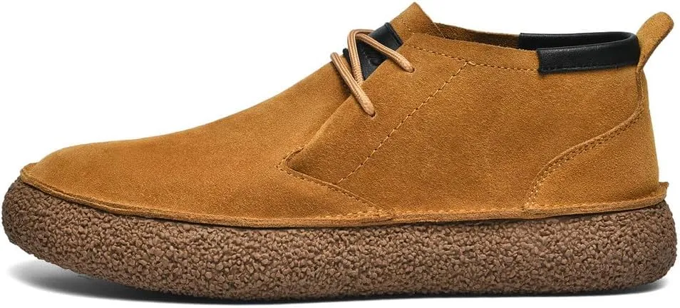 CHUUMEE Men's Casual Leather Fashion Sneakers Ankle Chukka Boots Slip On Lightweight Loafers Walking Driving Shoes