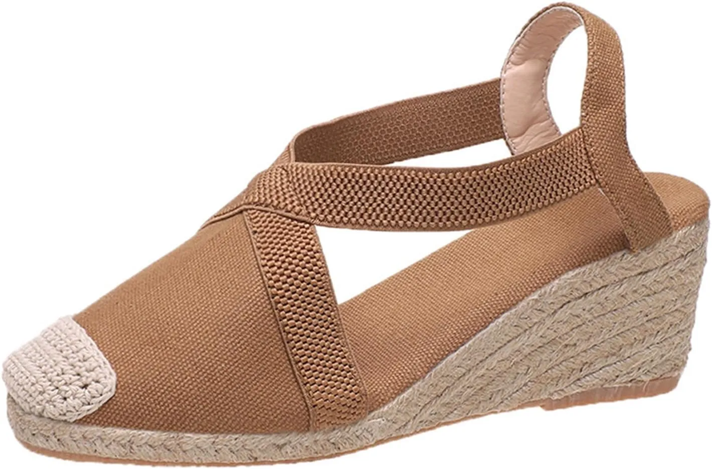 Closed Toe Sandals for Women Platform Espadrille Wedge Sandals Arch Support Orthotic Platform Mules with Ankle Strap Backless Walking Sneakers Casual Summer Dressy Sandal