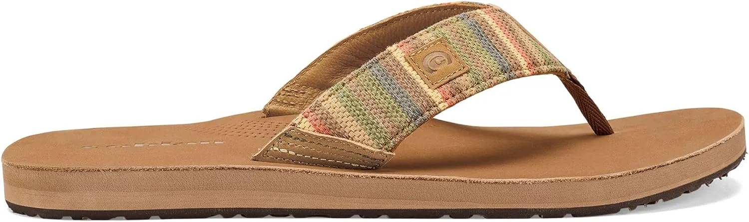 Cobian Campo Del Sol Zarape Sandals for Men – Premium Leather Flip-Flops with Arch Support – Western-Ispired Footwear for Casual Look