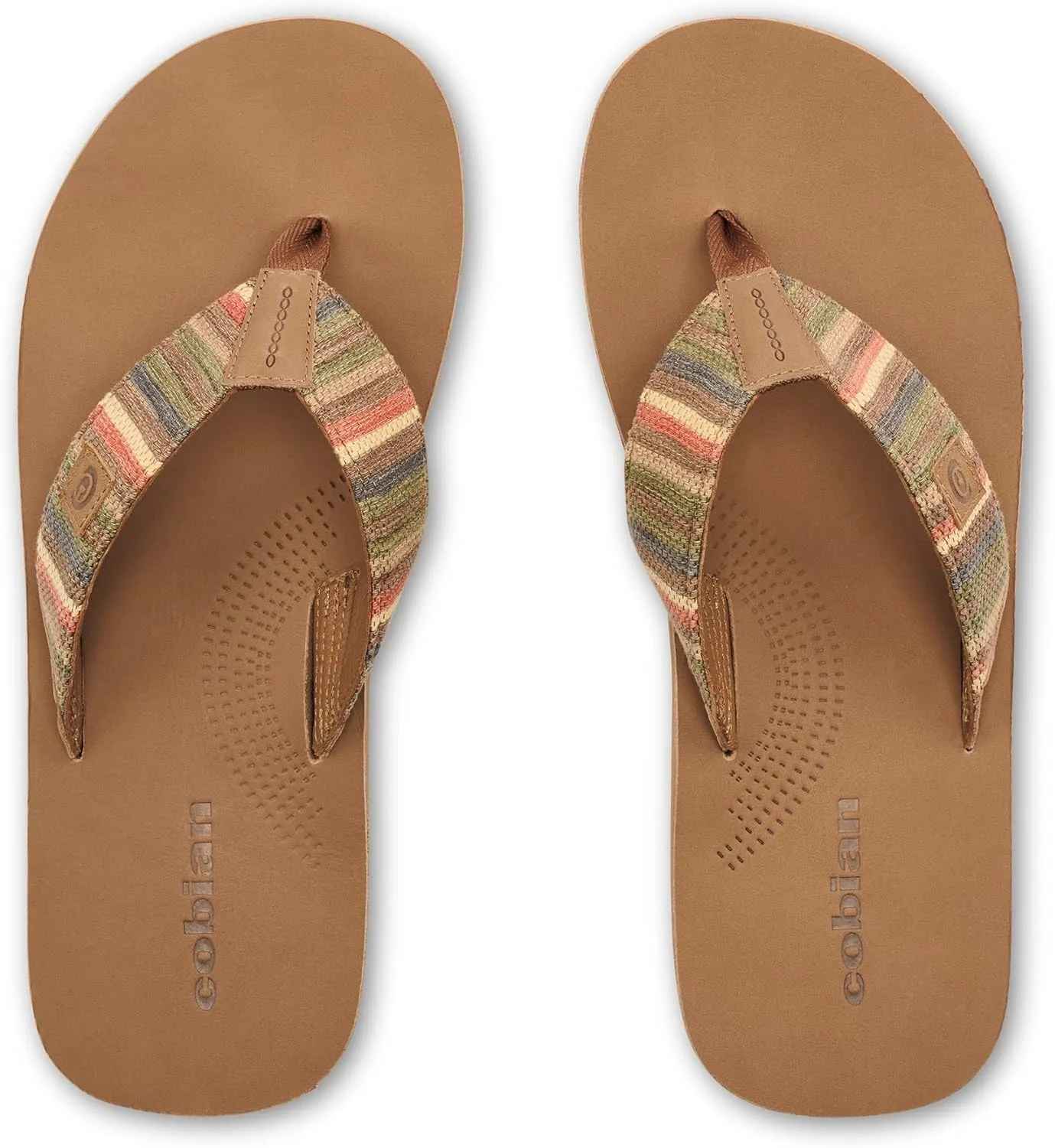 Cobian Campo Del Sol Zarape Sandals for Men – Premium Leather Flip-Flops with Arch Support – Western-Ispired Footwear for Casual Look