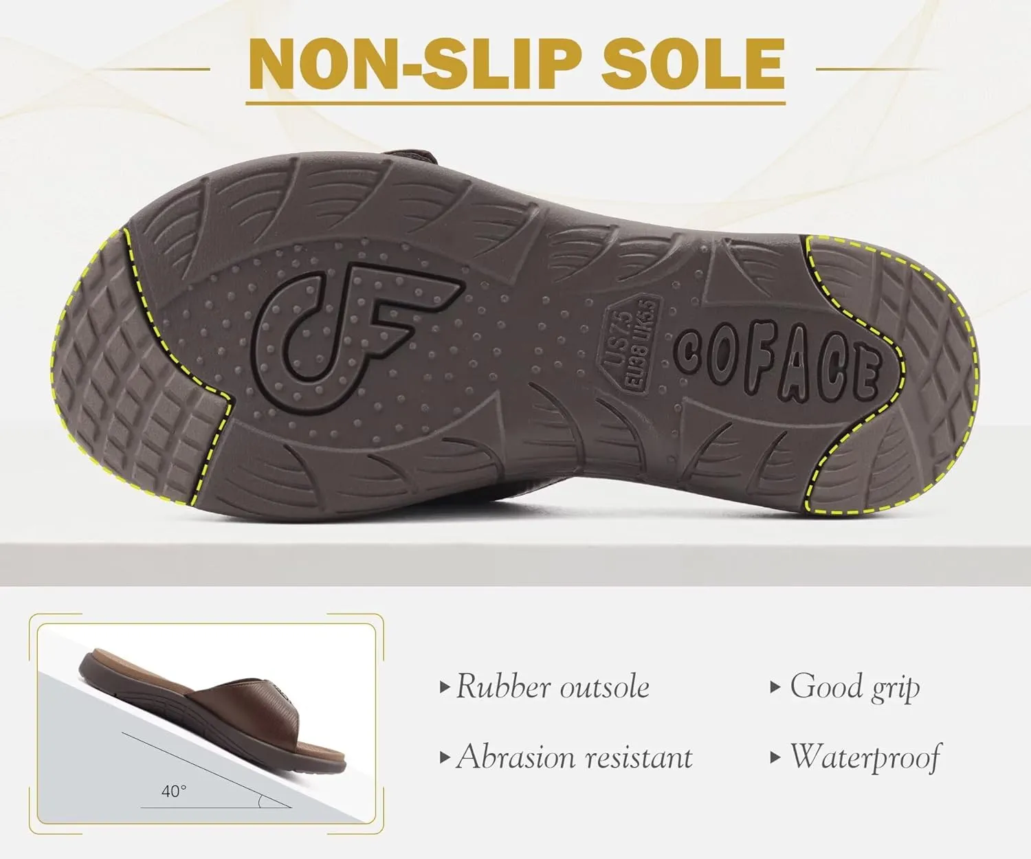 COFACE Womens Dressy Orthotic Slides Lightweight Yoga Mat Thick Cushion Recovery Walking Sandals Adjustable Slip On Slippers with Comfortable Plantar Fasciitis Arch Support