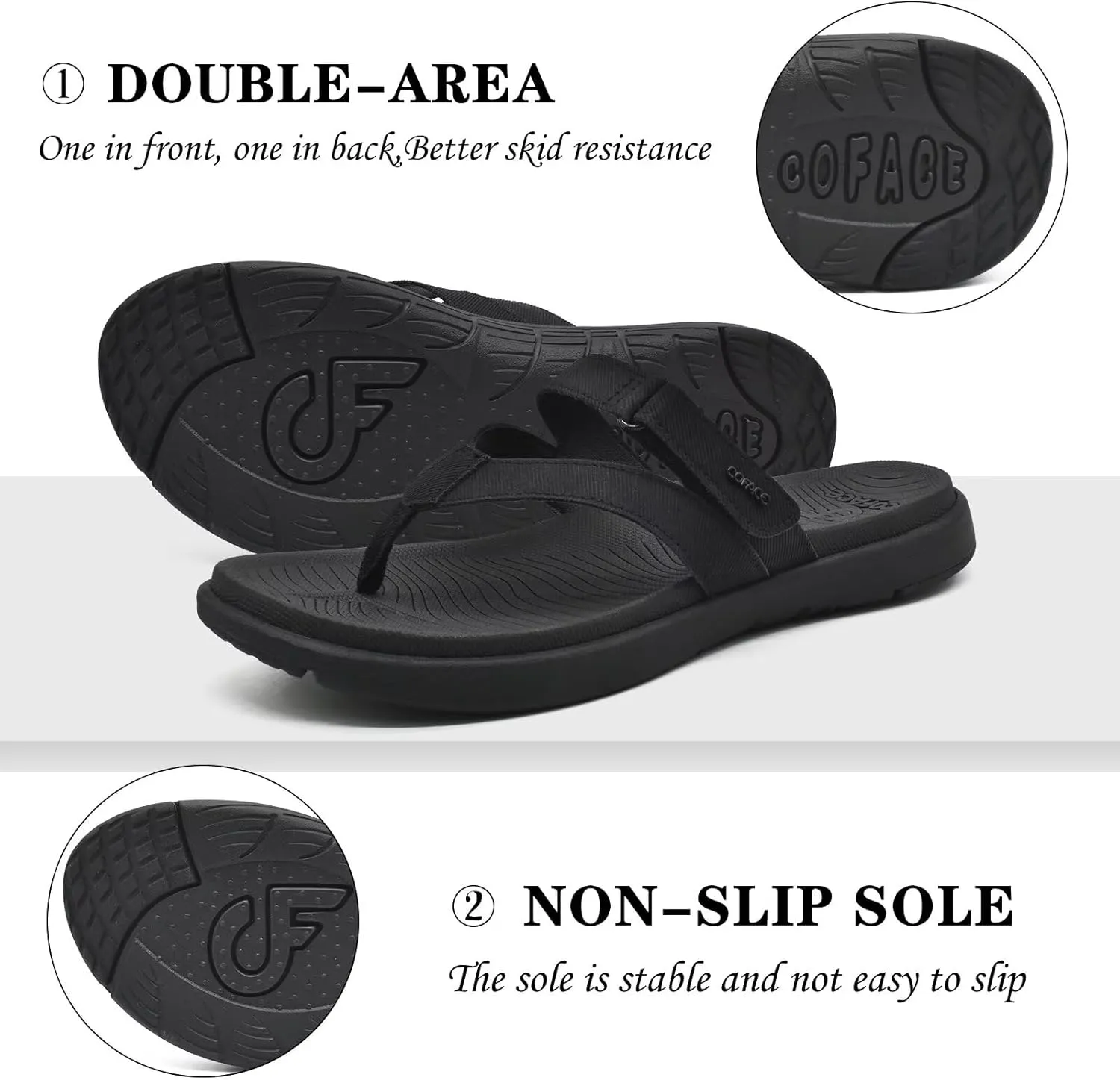 COFACE Womens Fashion Orthotic Flip Flops Ladies Slip On Lightweight Athletic Yoga Mat Cushion Thong Sandals With Comfortable Plantar Fasciitis Arch Support