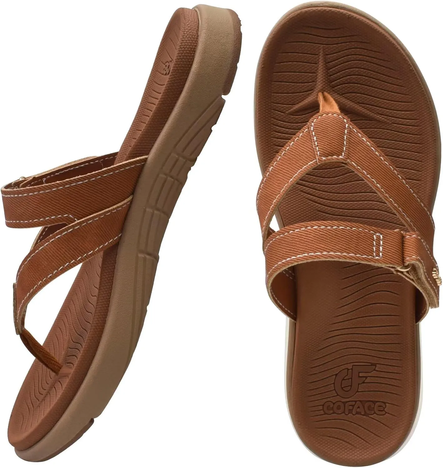 COFACE Womens Fashion Orthotic Flip Flops Ladies Slip On Lightweight Athletic Yoga Mat Cushion Thong Sandals With Comfortable Plantar Fasciitis Arch Support