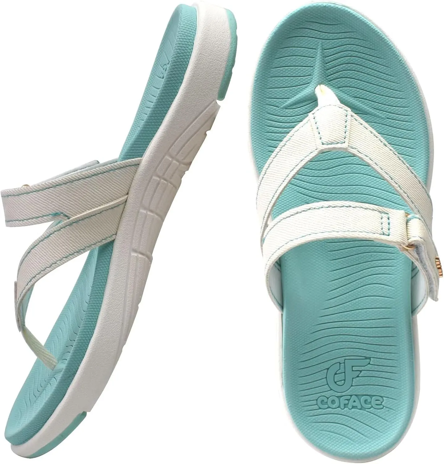 COFACE Womens Fashion Orthotic Flip Flops Ladies Slip On Lightweight Athletic Yoga Mat Cushion Thong Sandals With Comfortable Plantar Fasciitis Arch Support
