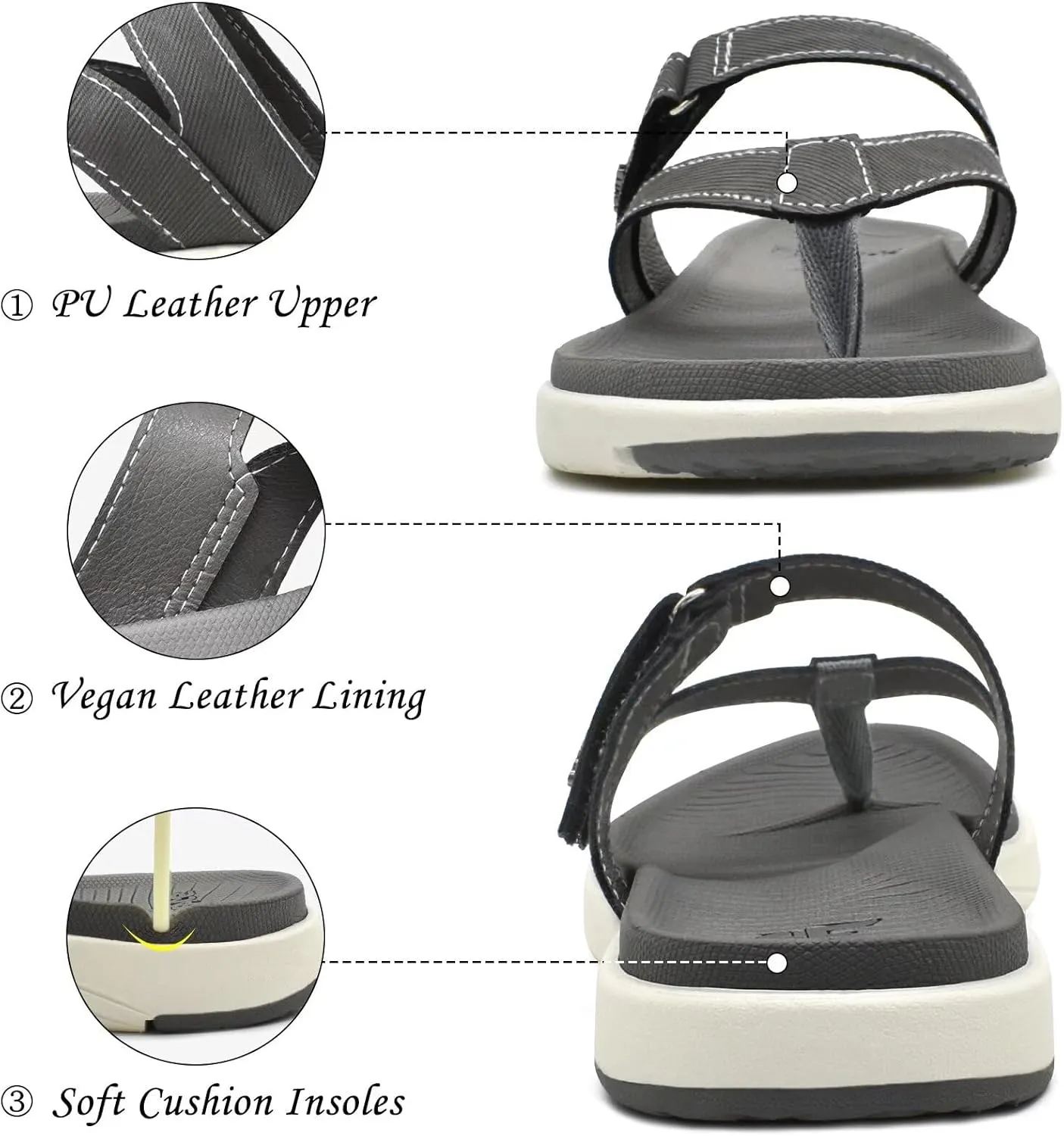 COFACE Womens Fashion Orthotic Flip Flops Ladies Slip On Lightweight Athletic Yoga Mat Cushion Thong Sandals With Comfortable Plantar Fasciitis Arch Support