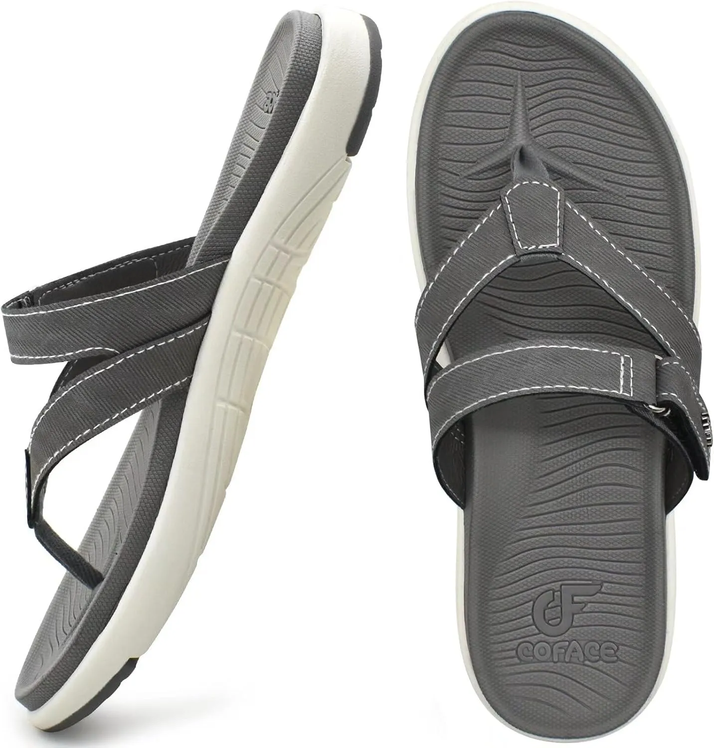 COFACE Womens Fashion Orthotic Flip Flops Ladies Slip On Lightweight Athletic Yoga Mat Cushion Thong Sandals With Comfortable Plantar Fasciitis Arch Support