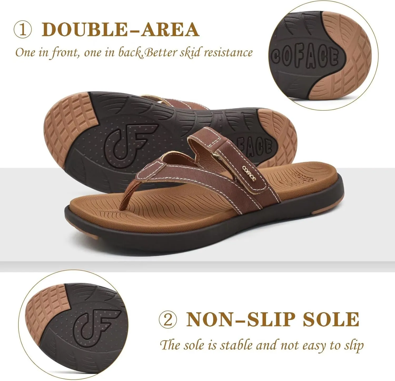 COFACE Womens Fashion Orthotic Flip Flops Ladies Slip On Lightweight Athletic Yoga Mat Cushion Thong Sandals With Comfortable Plantar Fasciitis Arch Support