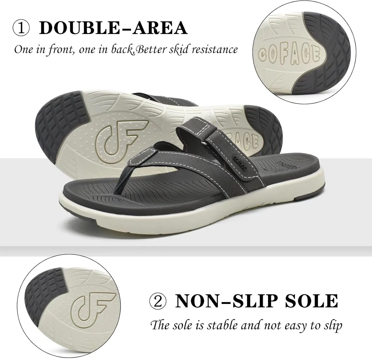 COFACE Womens Fashion Orthotic Flip Flops Ladies Slip On Lightweight Athletic Yoga Mat Cushion Thong Sandals With Comfortable Plantar Fasciitis Arch Support