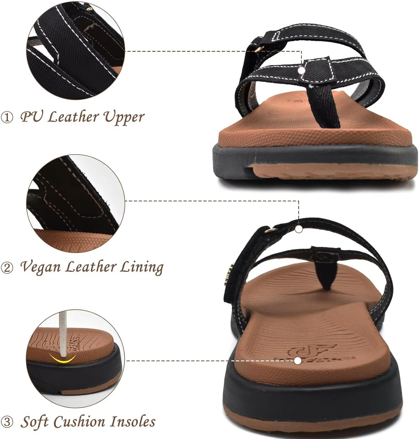COFACE Womens Fashion Orthotic Flip Flops Ladies Slip On Lightweight Athletic Yoga Mat Cushion Thong Sandals With Comfortable Plantar Fasciitis Arch Support