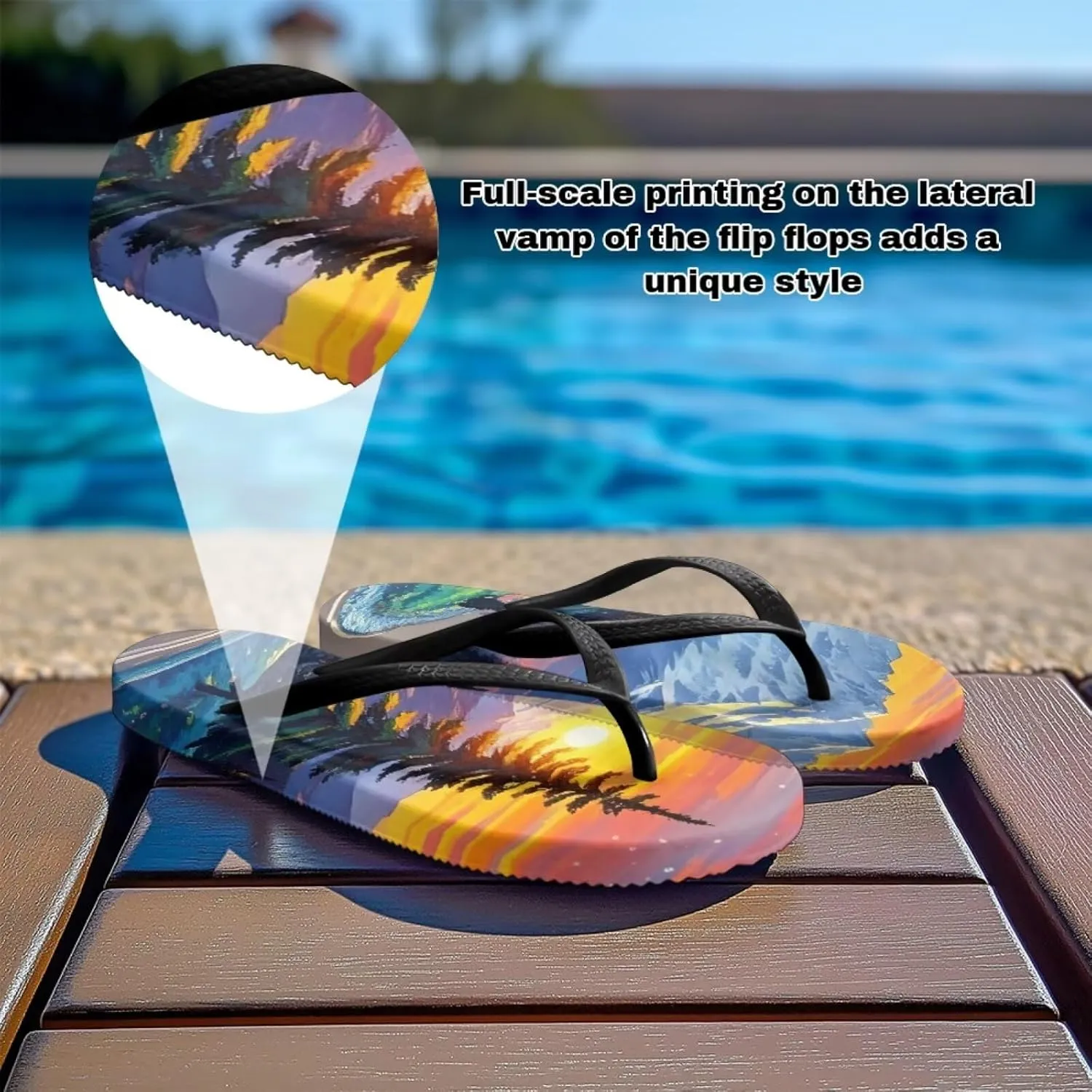 Coloranimal Flip Flops for Women Sandals Women Summer Beach Sandals Non Slip Shower Slippers Y Sandals Comfort Flip-Flops Slippers Thong Sandals