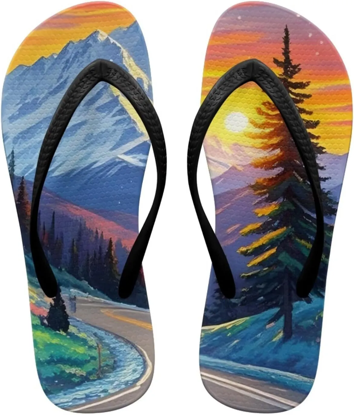 Coloranimal Flip Flops for Women Sandals Women Summer Beach Sandals Non Slip Shower Slippers Y Sandals Comfort Flip-Flops Slippers Thong Sandals
