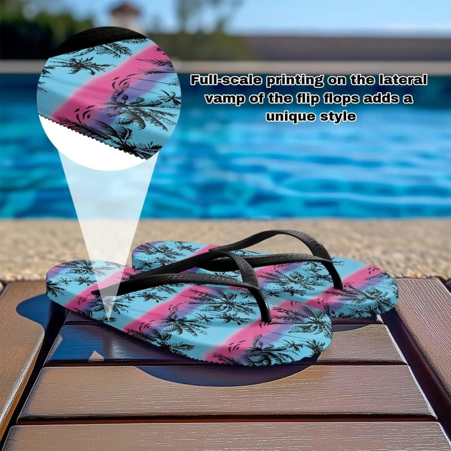 Coloranimal Flip Flops for Women Sandals Women Summer Beach Sandals Non Slip Shower Slippers Y Sandals Comfort Flip-Flops Slippers Thong Sandals