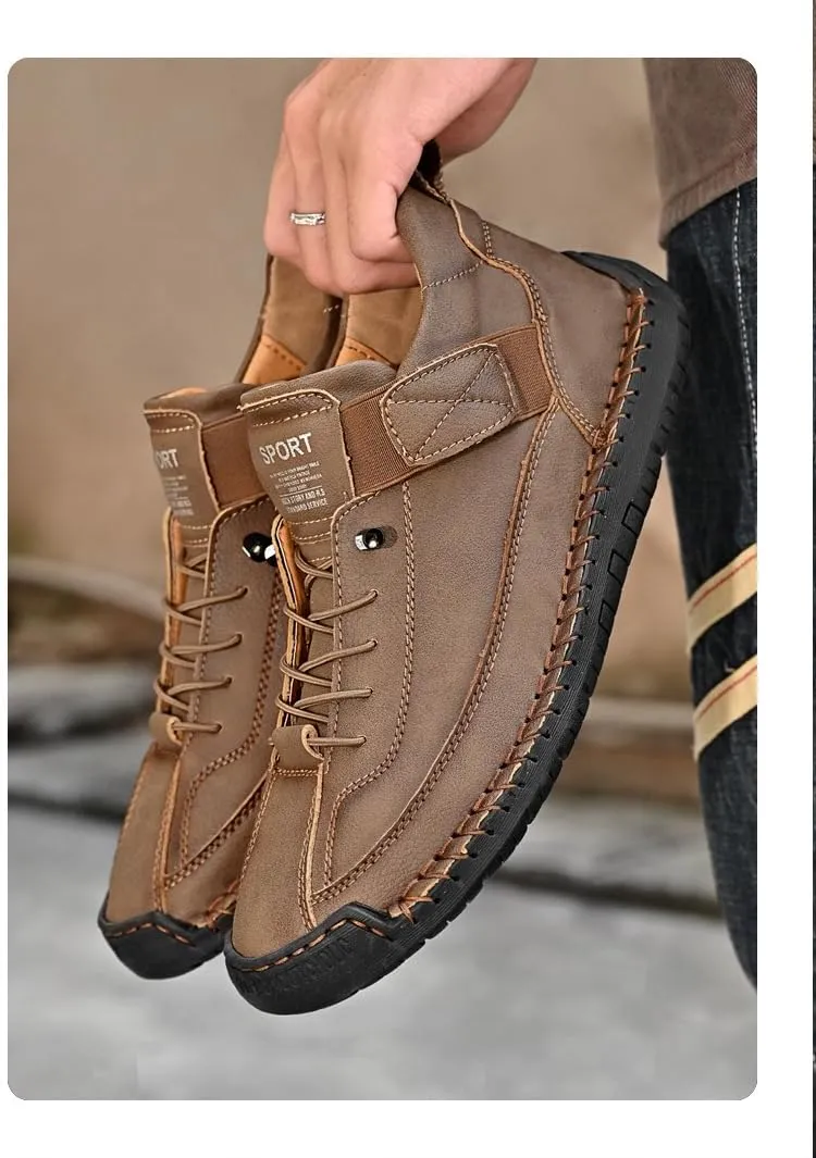 Comfortable and Breathable Men's Lace-up Sneakers for Casual Walking