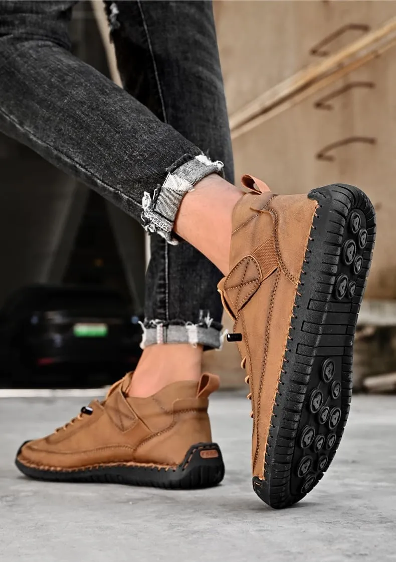 Comfortable and Breathable Men's Lace-up Sneakers for Casual Walking