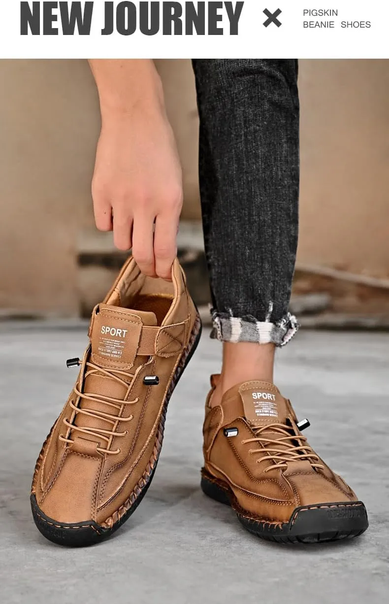 Comfortable and Breathable Men's Lace-up Sneakers for Casual Walking
