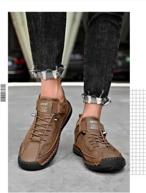 Comfortable and Breathable Men's Lace-up Sneakers for Casual Walking
