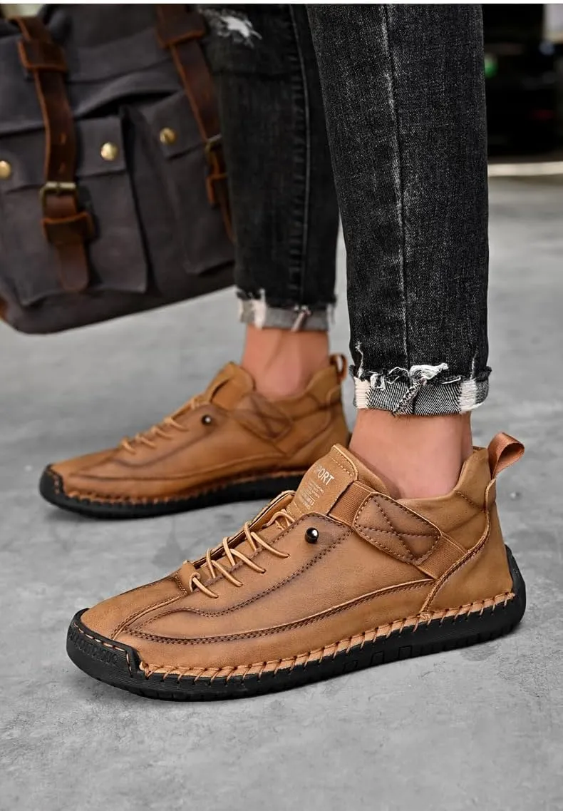 Comfortable and Breathable Men's Lace-up Sneakers for Casual Walking