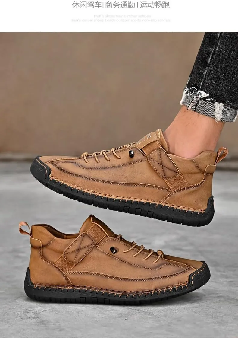 Comfortable and Breathable Men's Lace-up Sneakers for Casual Walking